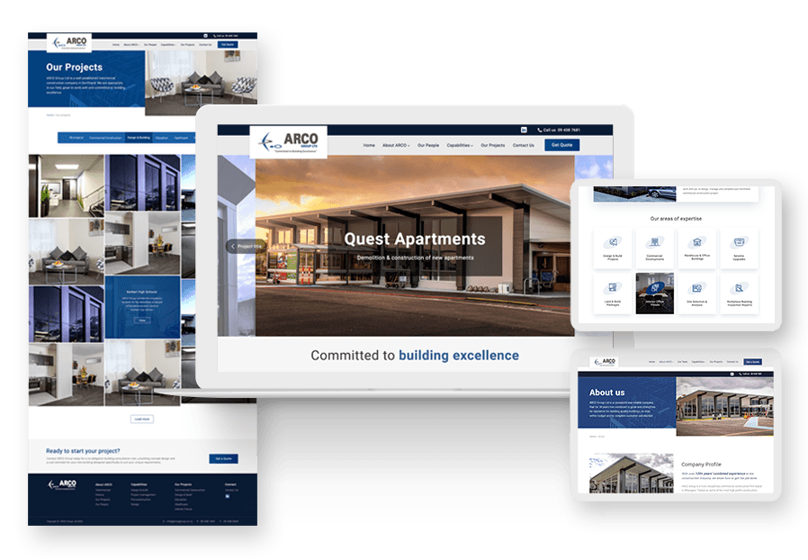 Zemcalutra created the website for construction company ARCO to present their services